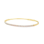 14K Yellow Gold Flexible Diamond Bangle Bracelet