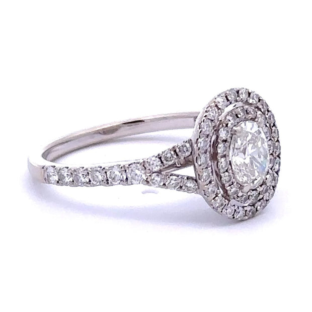 Estate 14K White Gold Diamond Engagement Ring