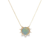 D.M. Kordansky 14K yellow Gold Crystal Opal & Diamond Necklace