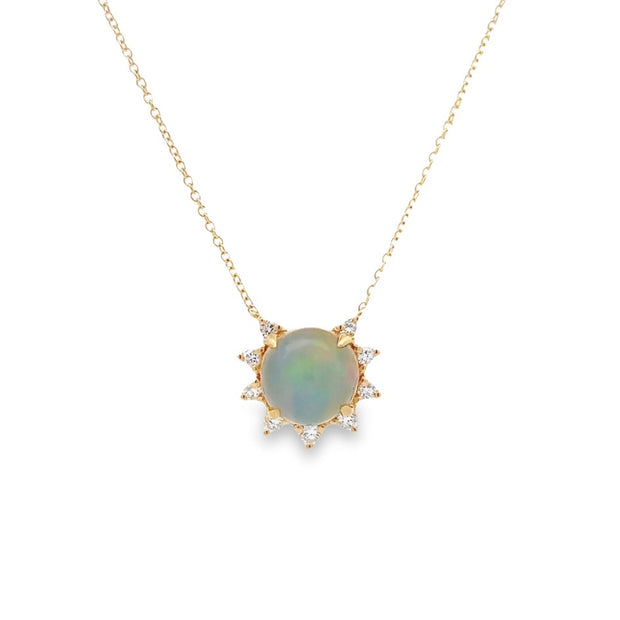 D.M. Kordansky 14K yellow Gold Crystal Opal & Diamond Necklace