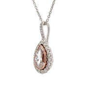 Platinum & 18K Rose Gold Pink & White Diamond Necklace