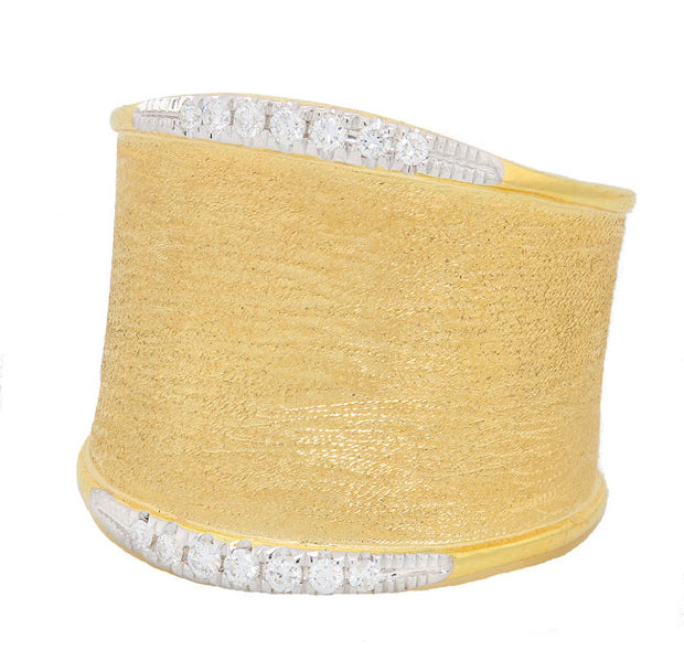 Nava Dee 14K Yellow Gold Diamond Cigar Ring