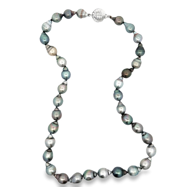 Estate 14K White Gold Baroque Tahitian Pearl Necklace