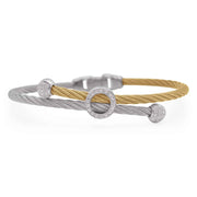 ALOR Yellow & Grey Cable Bypass Bracelet with 18kt Gold & Diamonds