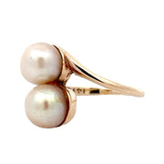 Estate 14K Yellow Gold Akoya Pearl Ring