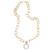14K Yellow & White Gold Diamond Statement Necklace