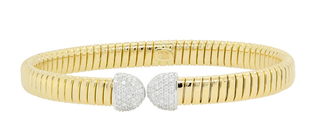 Nava Dee 18K Yellow & White Gold Diamond Cuff Bracelet