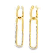 Nava Dee 14K Yellow Gold Diamond Paperclip Earrings