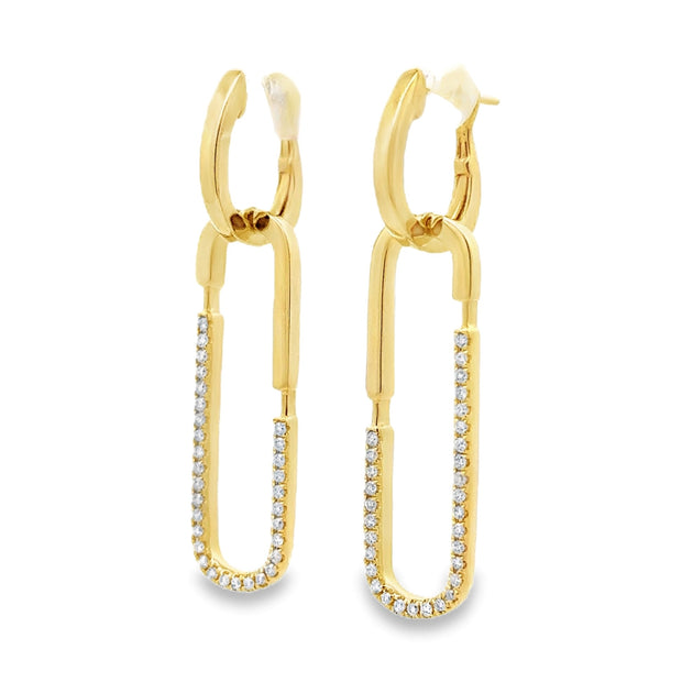 Nava Dee 14K Yellow Gold Diamond Paperclip Earrings