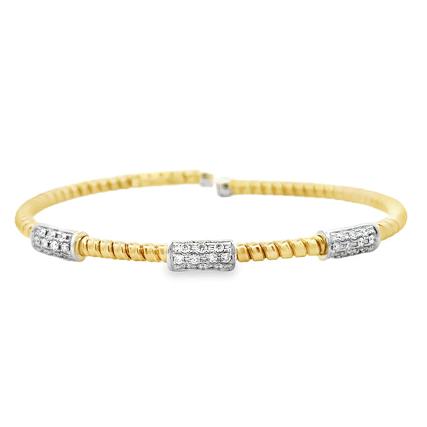 Nava Dee 18K Yellow & White Gold Triple Station Diamond Bracelet