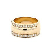 14K Yellow Gold Domed Diamond Ring