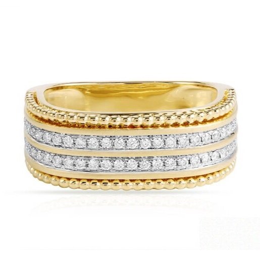 D.M. Kordansky 14K Yellow Gold Squared Diamond Ring
