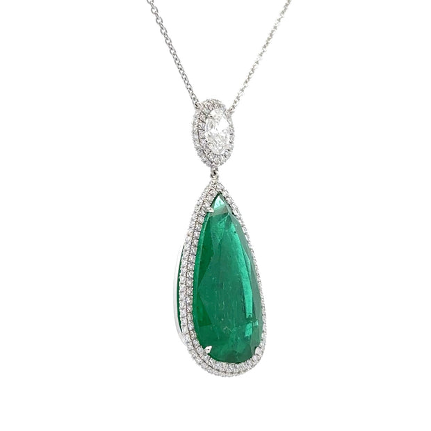 Platinum Emerald & Diamond Necklace