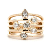 14K Yellow Gold Fancy Shape Diamond Ring