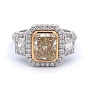 Platinum & 18K Yellow Gold Yellow & White Diamond Ring