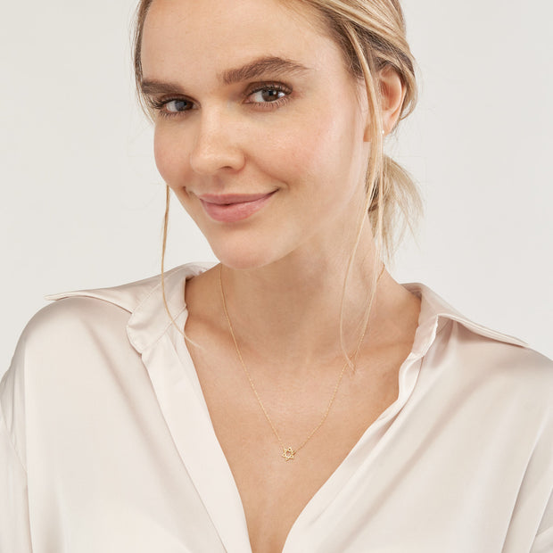 14K Yellow Gold Mini Star of David Necklace