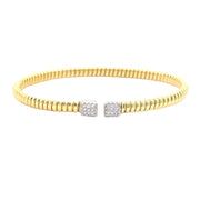 Nava Dee 18K Yellow & White Gold Diamond Cuff Bracelet
