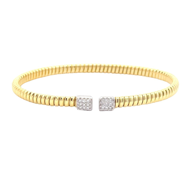 Nava Dee 18K Yellow & White Gold Diamond Cuff Bracelet