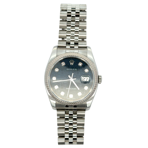 Estate Stainless Steel & 18K White Gold Rolex Datejust