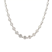 14K White Gold Handmade Diamond Necklace