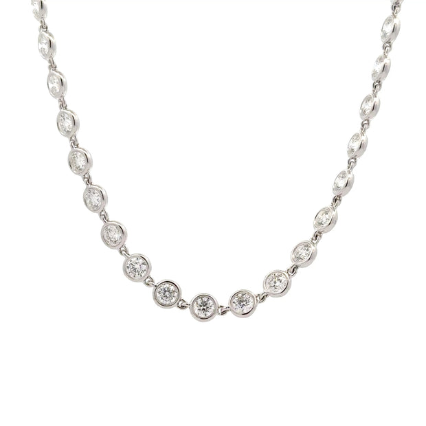 14K White Gold Handmade Diamond Necklace